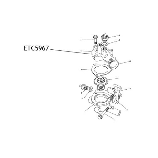 Carcasa termostat ETC5967 Land Rover Discovery Defender Range Rover Carcasa termostat ETC5967 Land Rover Discovery Defender Range Rover