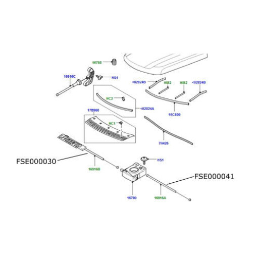 Cablu central capota Range Rover L322 FSE000041
