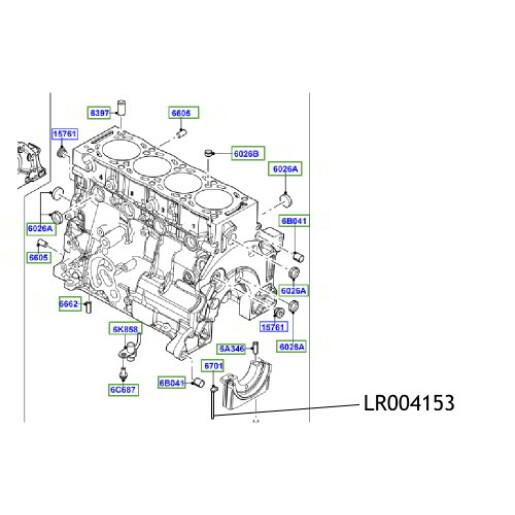 Garnitura capac palier motor 2.2D Freelander 2 RR Evoque LR004153 Garnitura capac palier motor 2.2D Freelander 2 RR Evoque LR004153
