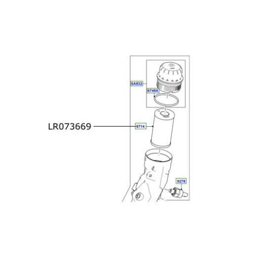 Filtru ulei Land Rover Discovery Sport Range Rover Evoque LR073669
