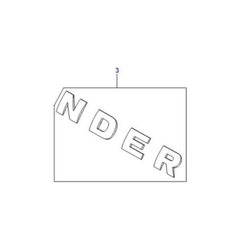 Emblema logo "NDER" negru capota Land Rover Defender de la 2007 LR059131 Emblema logo "NDER" negru capota Land Rover Defender de la 2007 LR059131