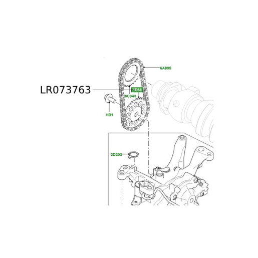 Pinion pompa ulei motor Range Rover Evoque LR073763 Pinion pompa ulei motor Range Rover Evoque LR073763