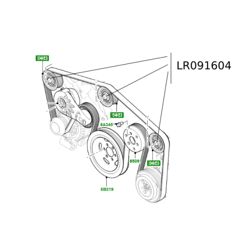 Rola ghidaj transmisie Range Rover Velar 3.0V6 diesel LR091604
