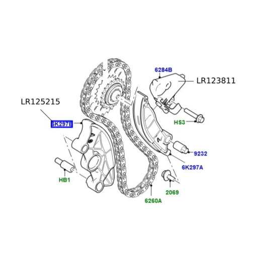 Intinzator primar inferior distributie 2000cc benzina Discovery 5 si Sport Range Rover Sport Evoque si Velar LR123811