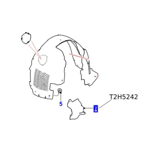 Aparatoare noroi carenaj fata stanga Jaguar XE XF de la 2016 T2H5242