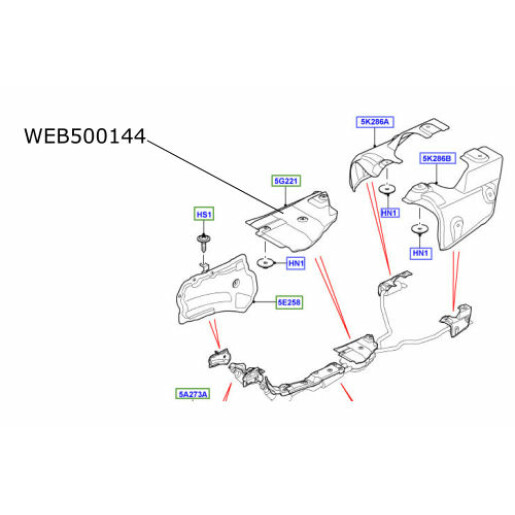 Scut termic esapament LR Discovery 3 si 4  WEB500144