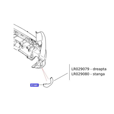 Ornament stanga bara spate RR Evoque LR029080