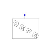 Emblema logo "DEFE" negru capota LR Defender de la 2007 LR059130