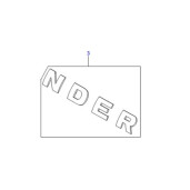 Emblema logo "NDER" negru capota Land Rover Defender de la 2007 LR059131